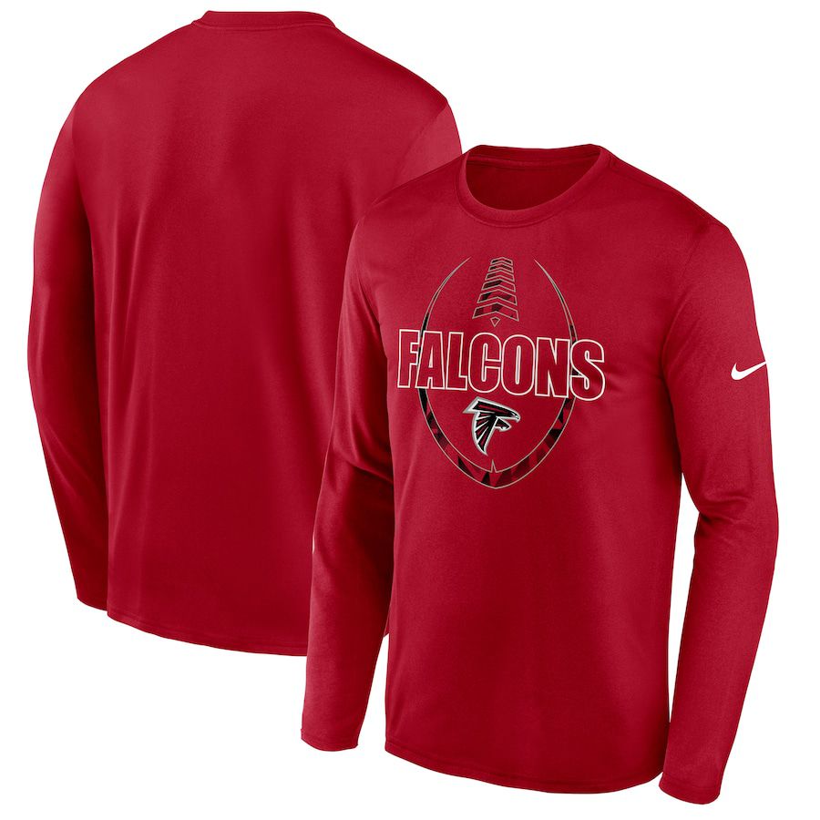 Men Atlanta Falcons Red Nike Icon Legend Performance Long Sleeve T-Shirt->los angeles rams->NFL Jersey